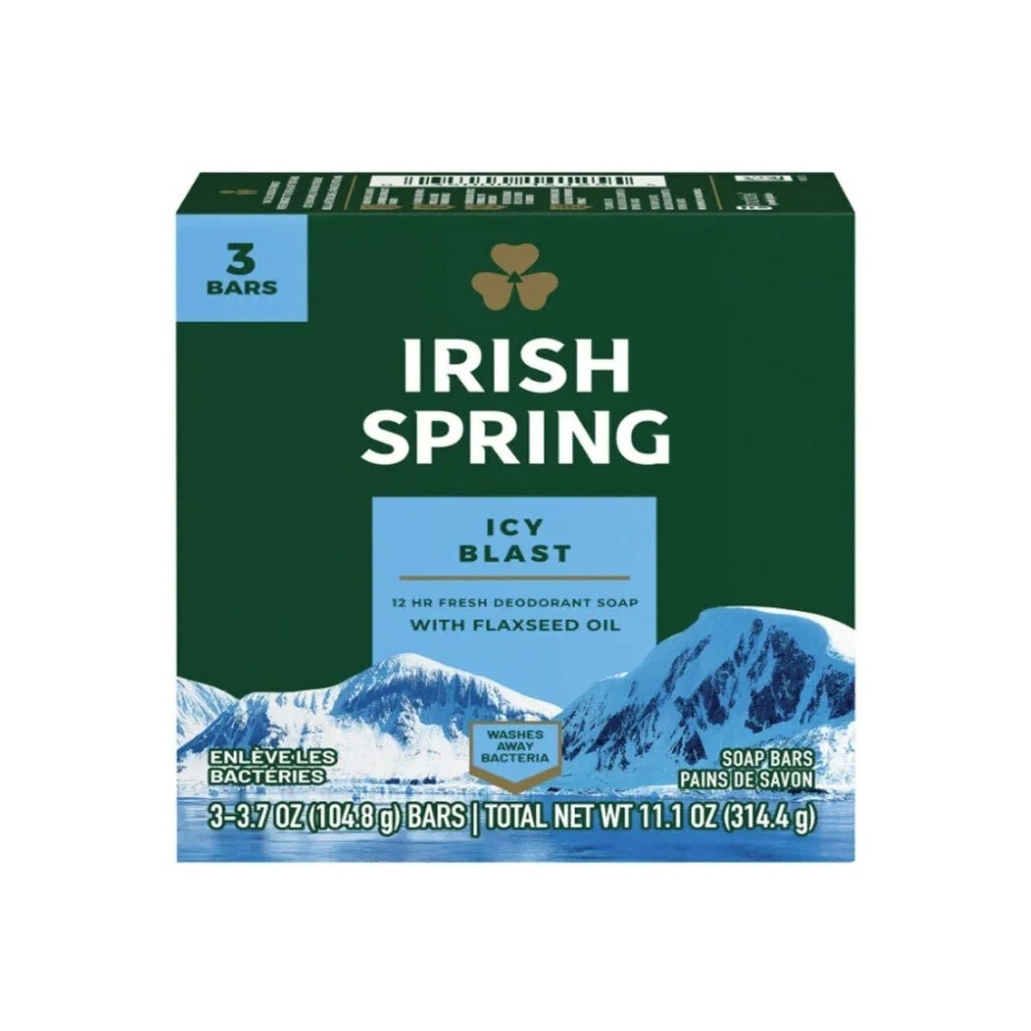 3pk. Irish Spring Bar Soap-Icy Blast (18/cs)