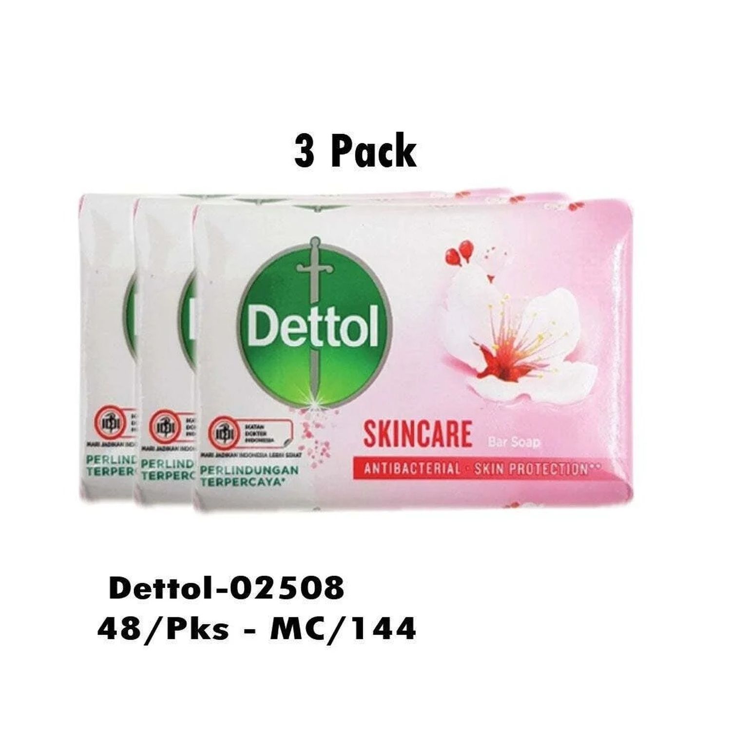 3pk 100gr Dettol Bar Soap- Skin Care (48/cs)