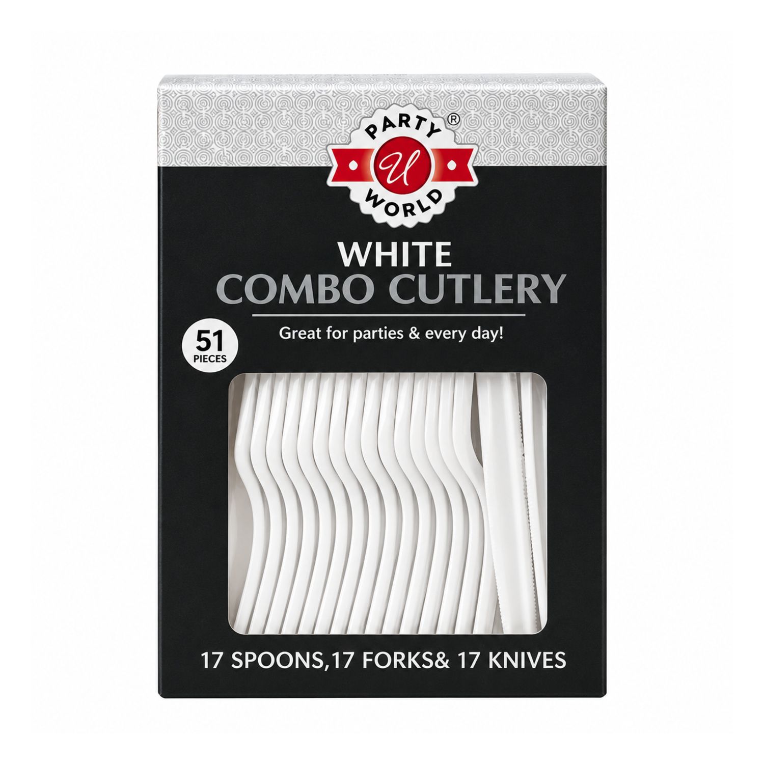 51Ct White Combo Ps Cutlery In Printed Box {CN91559} (24/cs)