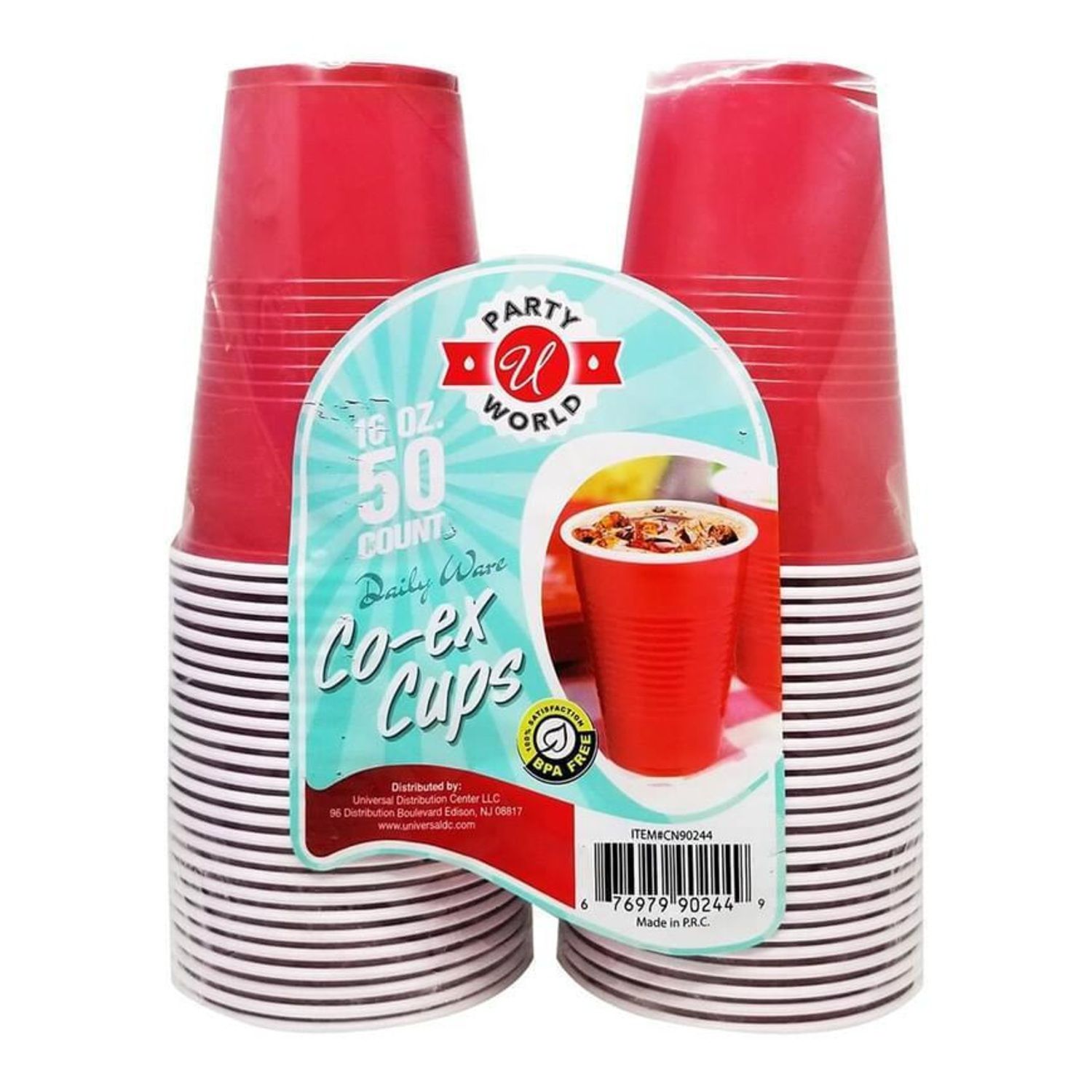 16Oz 50Pcs Red Co-Ex Cups {CN90244} (12/cs)