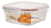 27oz Square Ribbed Glass Container (12/cs)