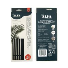 Alfa 5Pk Stainless Steel Straw with Brush (12/cs)
