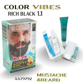 Permanent Mustache &amp; Beard Color Creme - Rich Black (12/cs)