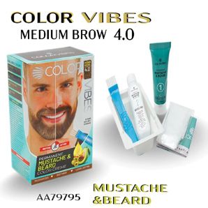 Permanent Mustache &amp; Beard Color Creme - Medium Brown (12/cs)