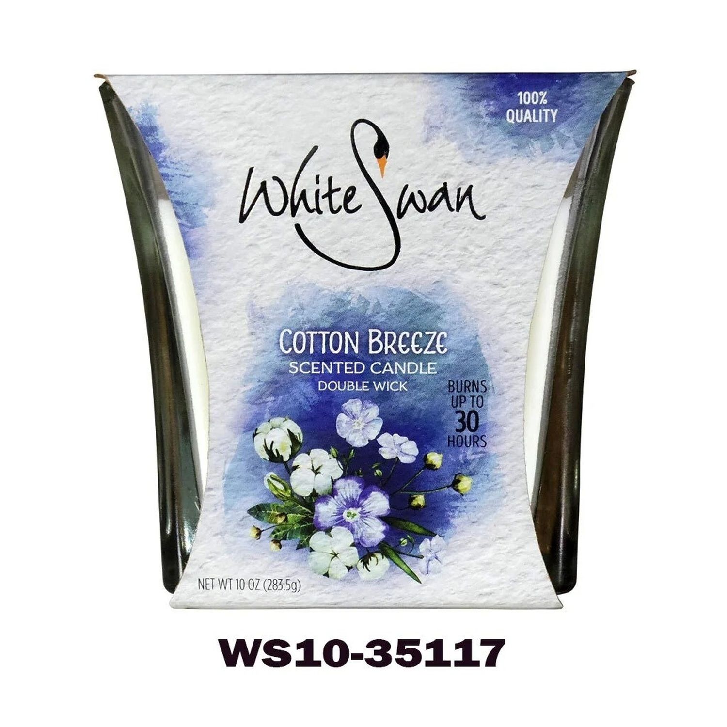 10 Oz White Swan/ Scented Candle/ Cotton Breeze (6/cs)