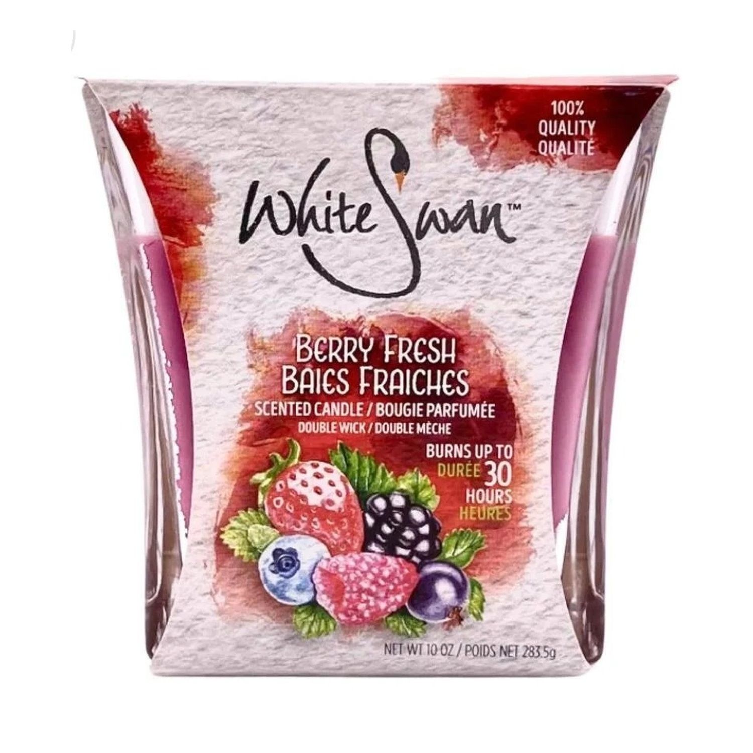 10 Oz White Swan/ Scented Candle/ Berry Fresh (6/cs)
