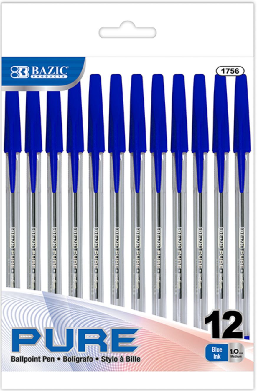 Pure Blue Stick Pen 12/Pack (24/cs)