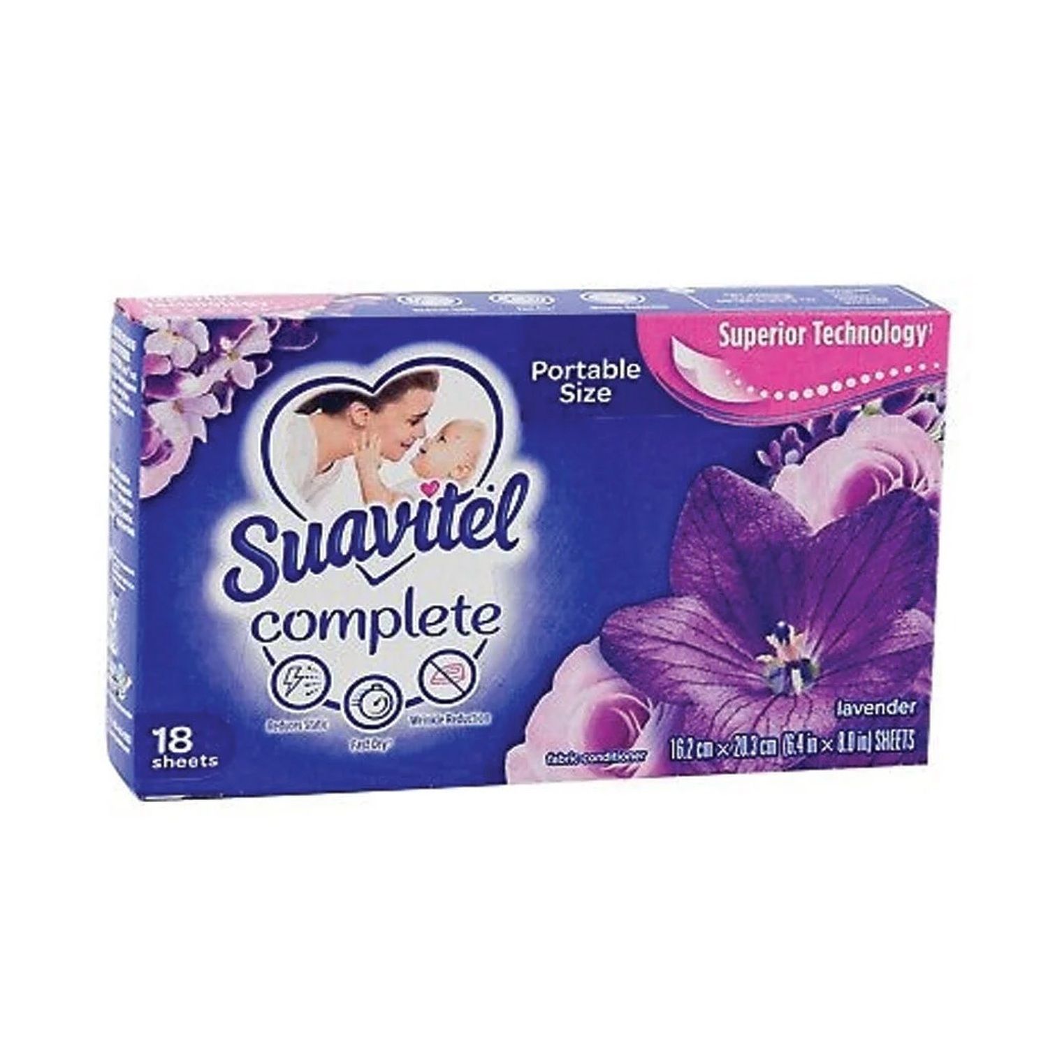 18ct Suavitel Dryer Sheets- Lavender (15/cs)