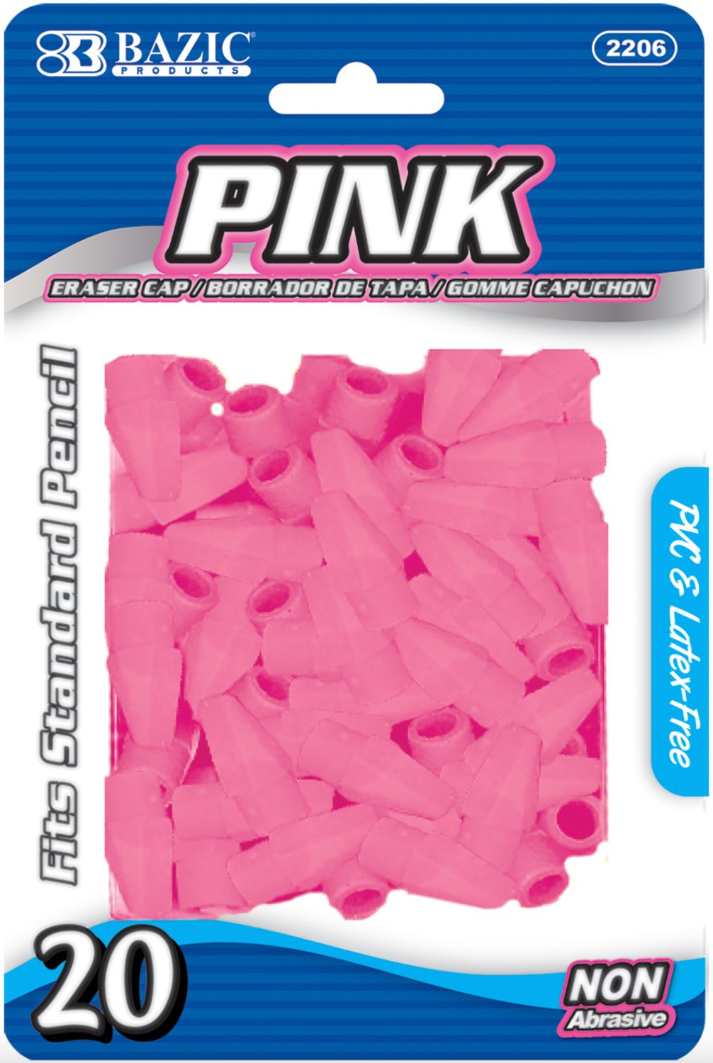 Pink Eraser Cap 20/Pack (24/cs)
