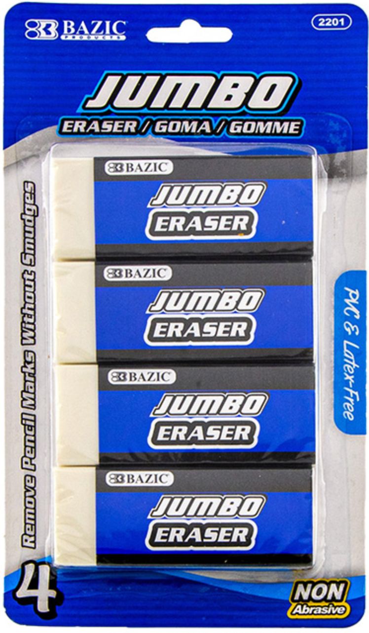 Jumbo Eraser 4/Pack (24/cs)