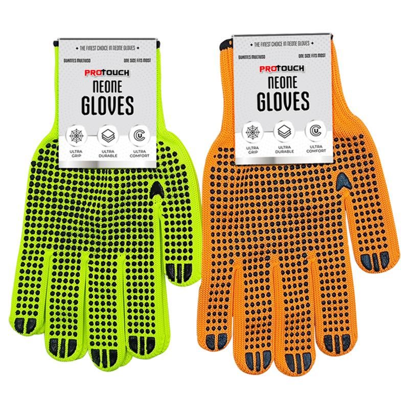 Neon Gloves Black Dotted Asst.