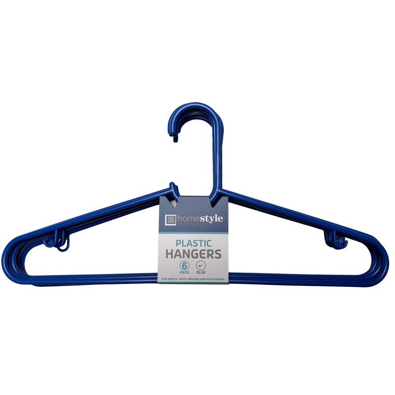 6-Pack Blue Plastic Hangers