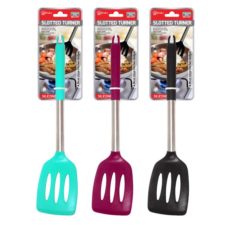 Kitchen Slotted Turner With Silicon Handle