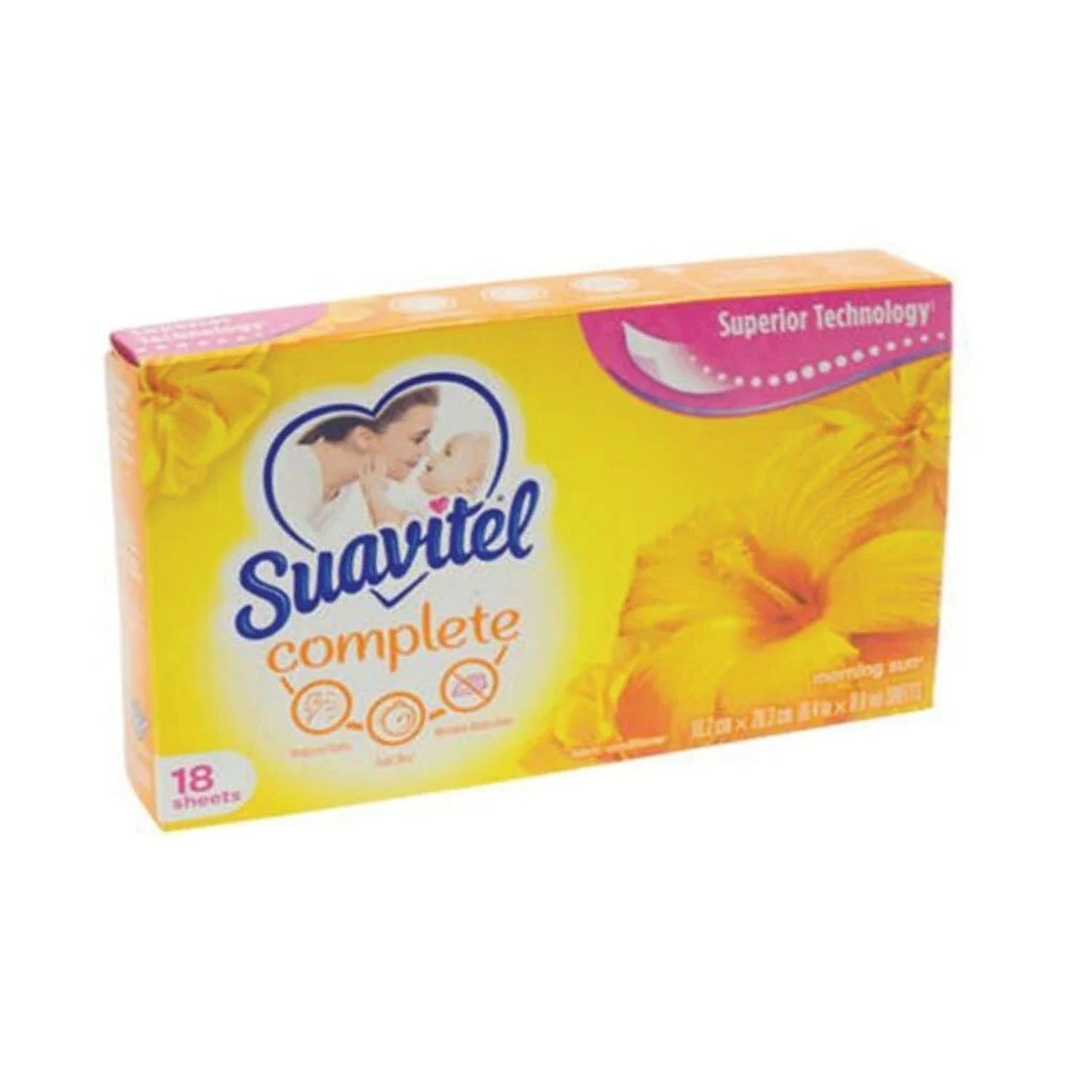18ct Suavitel Dryer Sheets- Morning Sun (15/cs)
