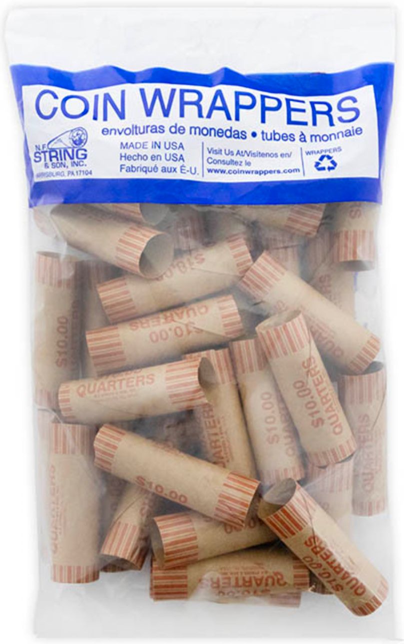 Quarter Coin Wrappers 36/Pack (45/cs) Quarter Coin Wrappers 36/Pack (45/cs)