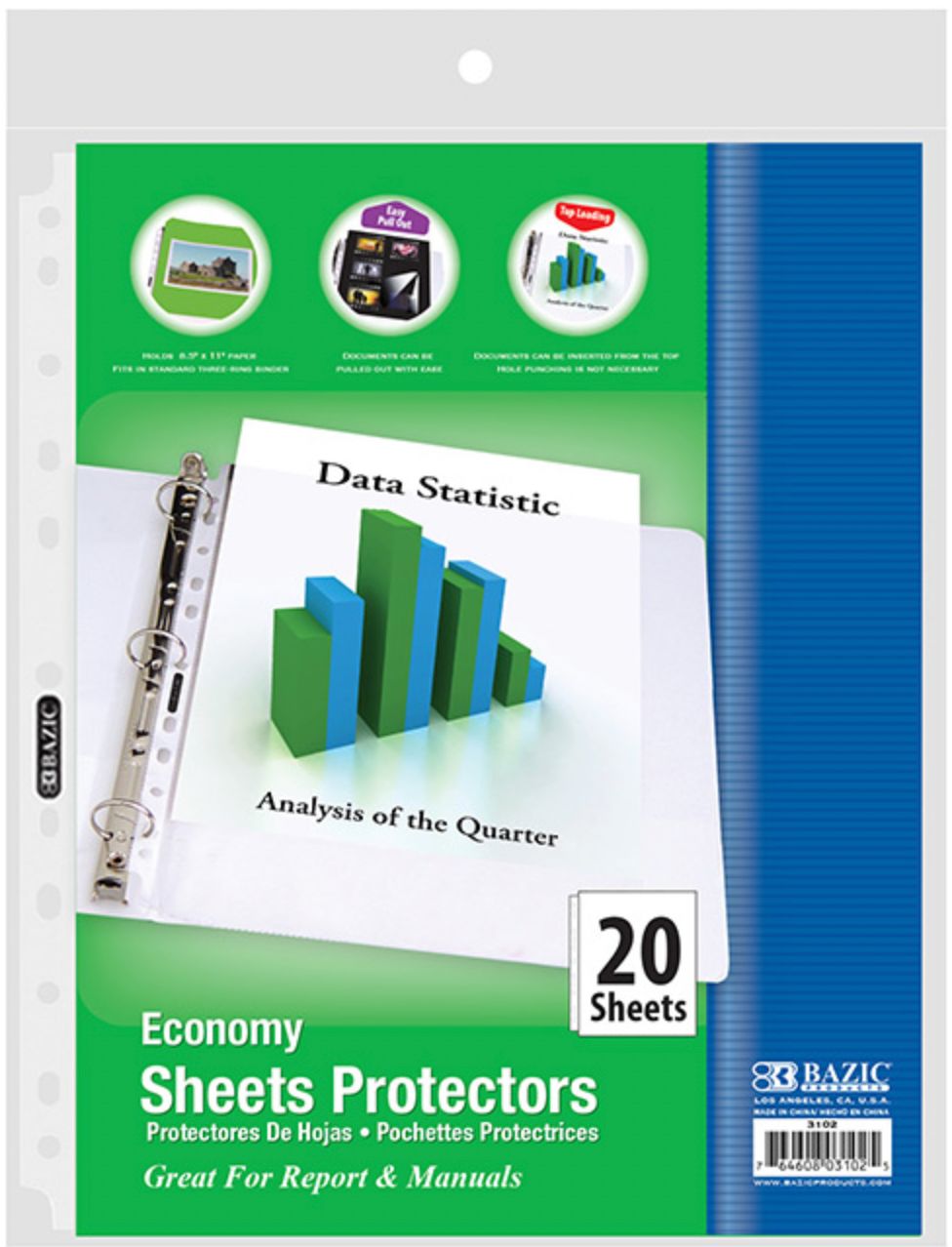 Economy Weight Top Loading Sheet Protectors 20/Pack (36/cs)