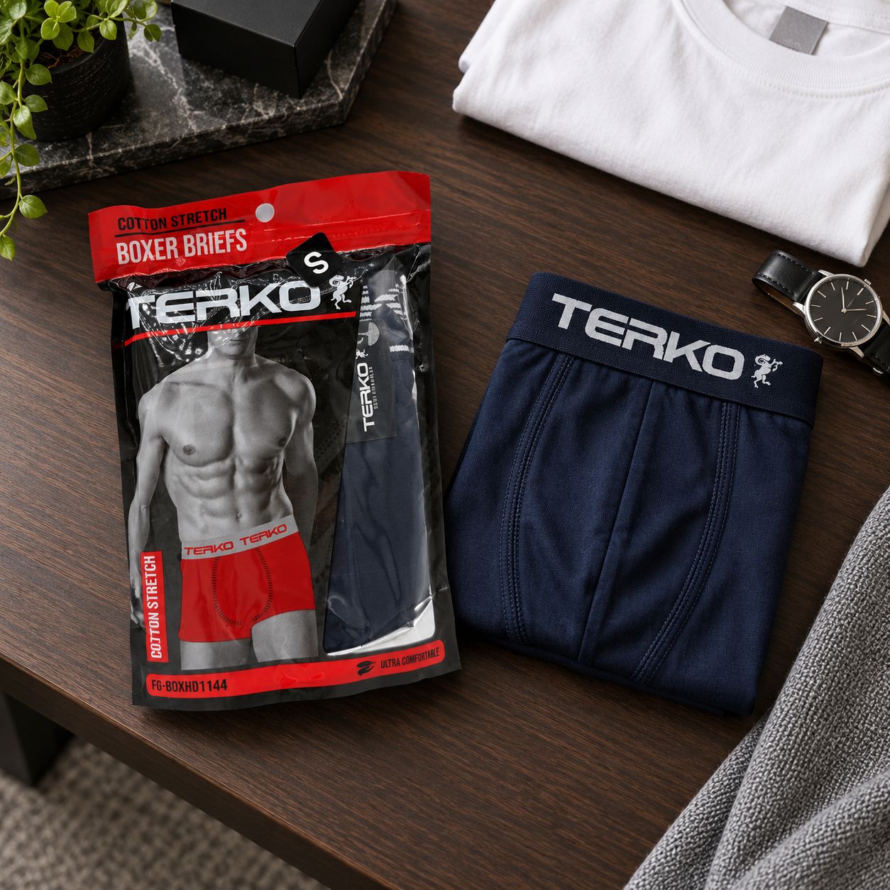 Cotton Stretch Boxer Briefs {Sizes S,M,L,XL}