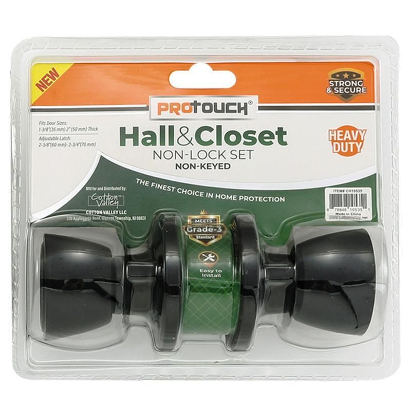 Hall &amp; Closet No Locking Door Lock Asst (Black)