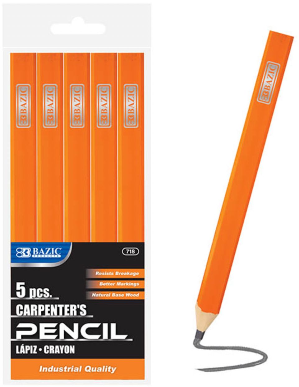 Carpenter's Pencil 5/Pack (24/cs)