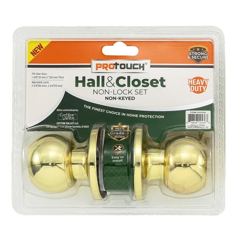 Hall &amp; Closet No Locking Door Lock Asst (Gold)