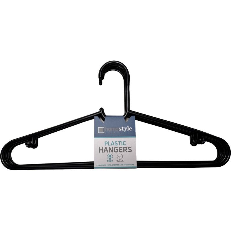 6-Pack Black Plastic Hangers