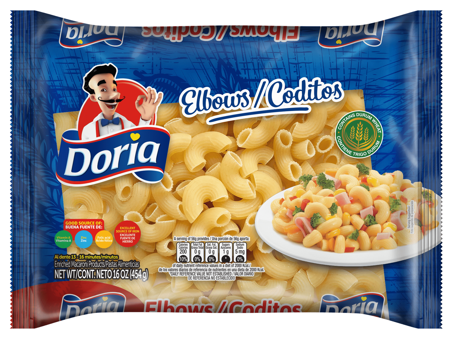Doria Elbows Pack 16oz (20/cs)