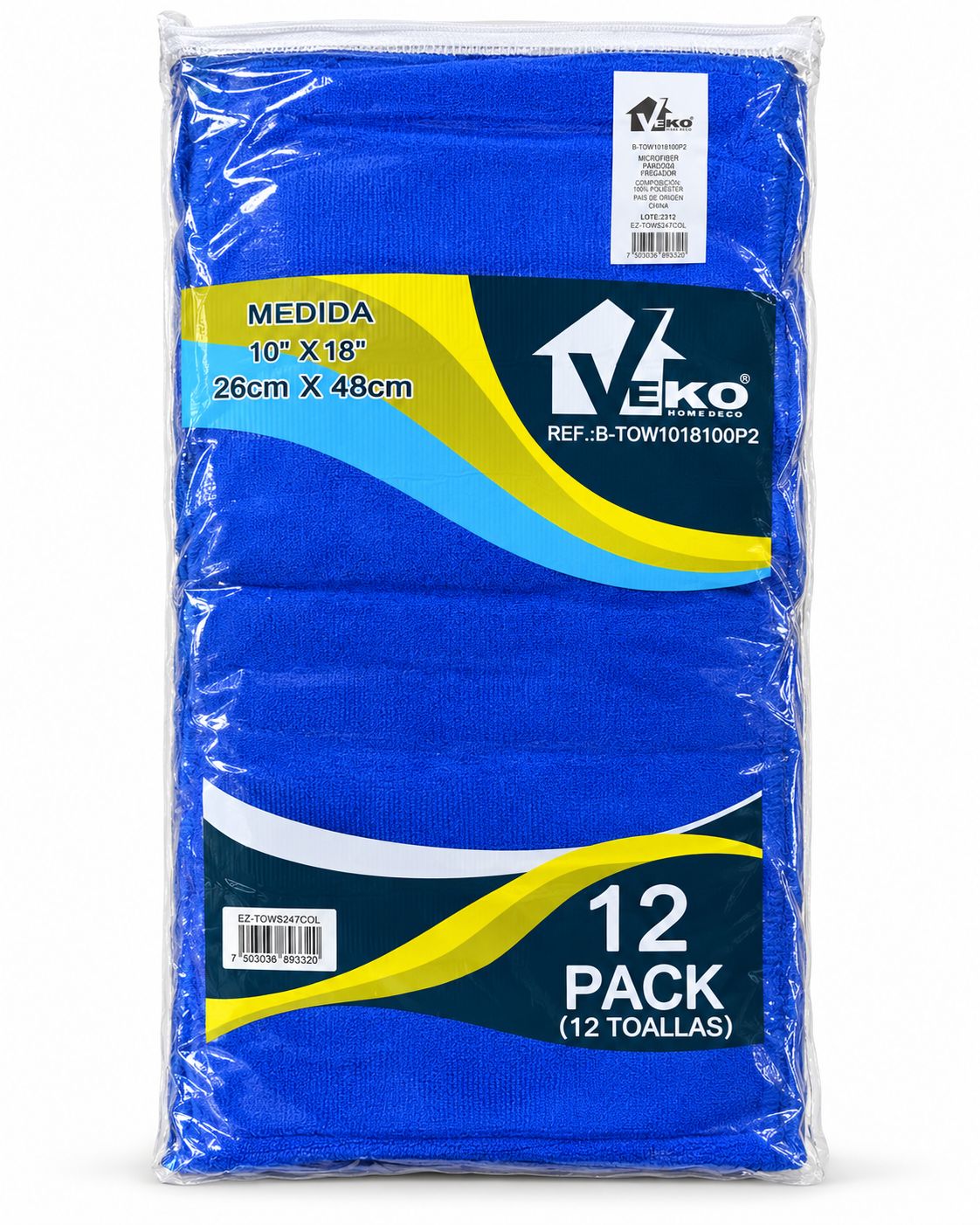 12 Pack Cleaning Towels 10" x 18" {E2TOWSZ47COL} (12/cs)