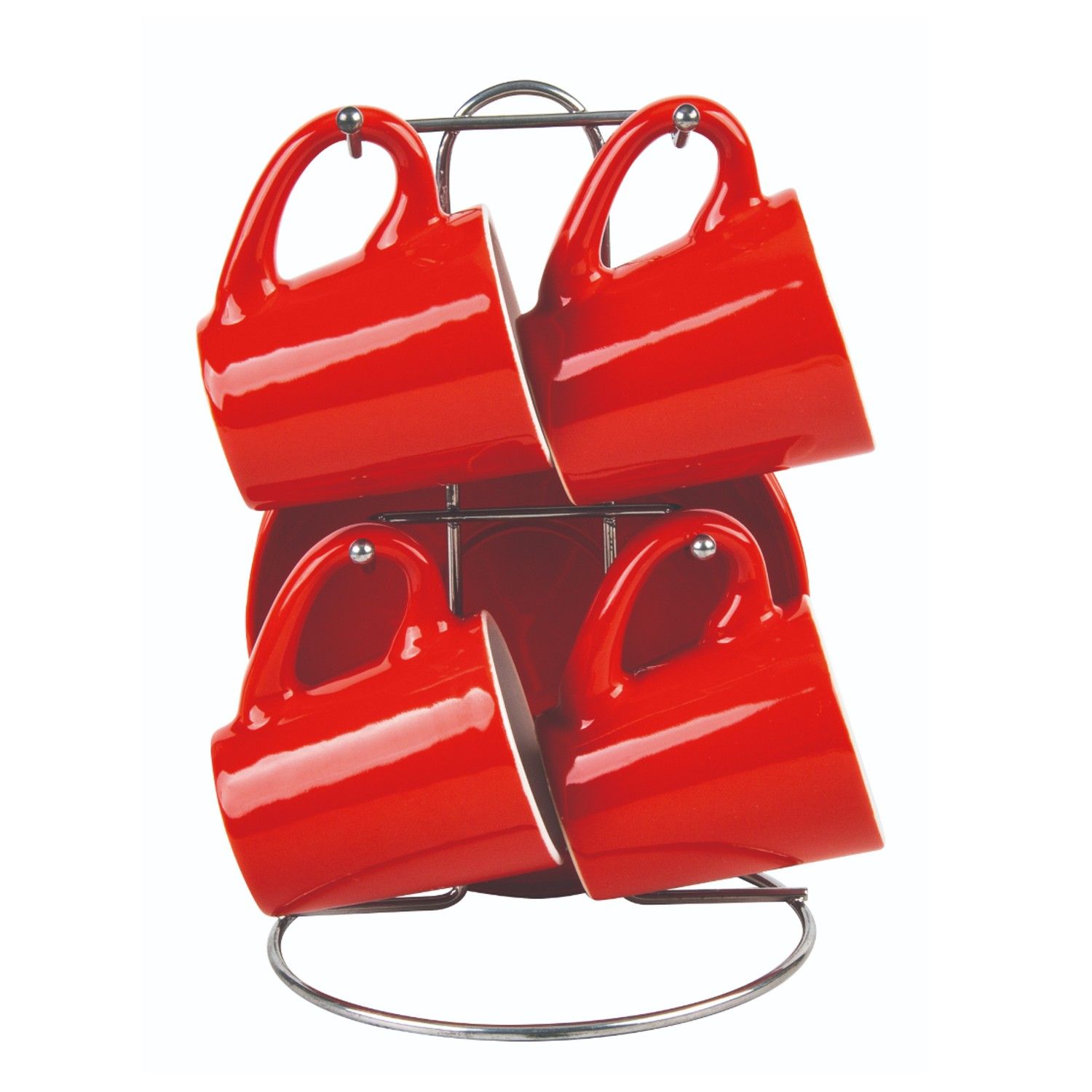Red Espresso Set w/ Rack {BC-99436}