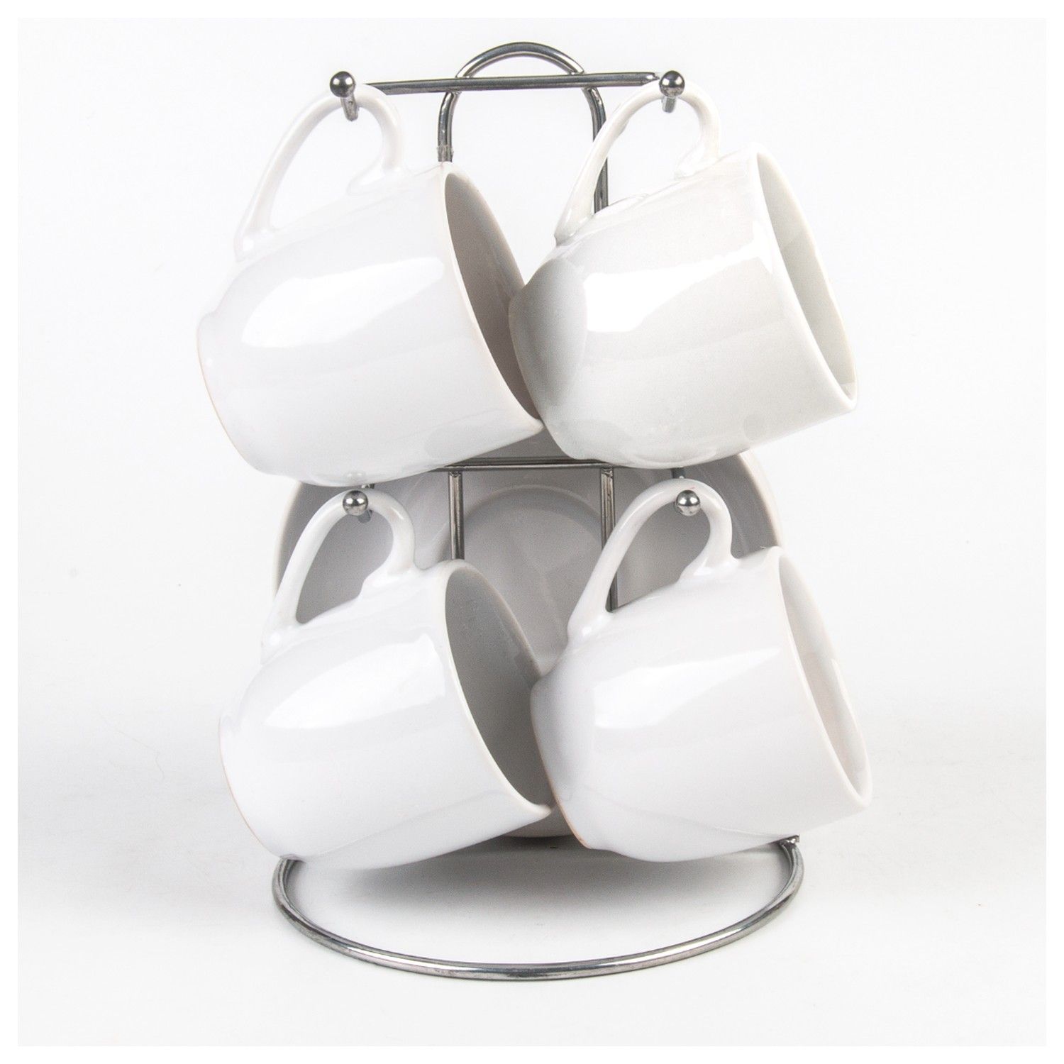 White Espresso Set, 9pc with stand {BC-99422}