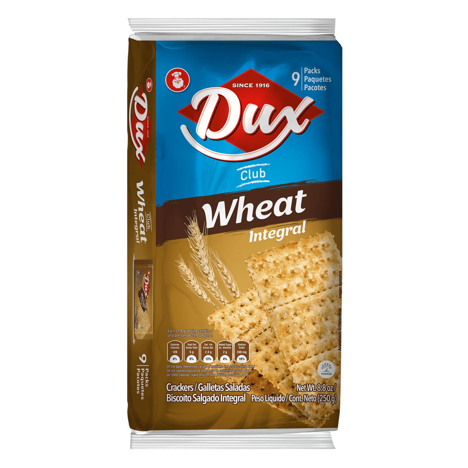 Dux Club Wheat Crackers Bag 8.8oz (24/cs)