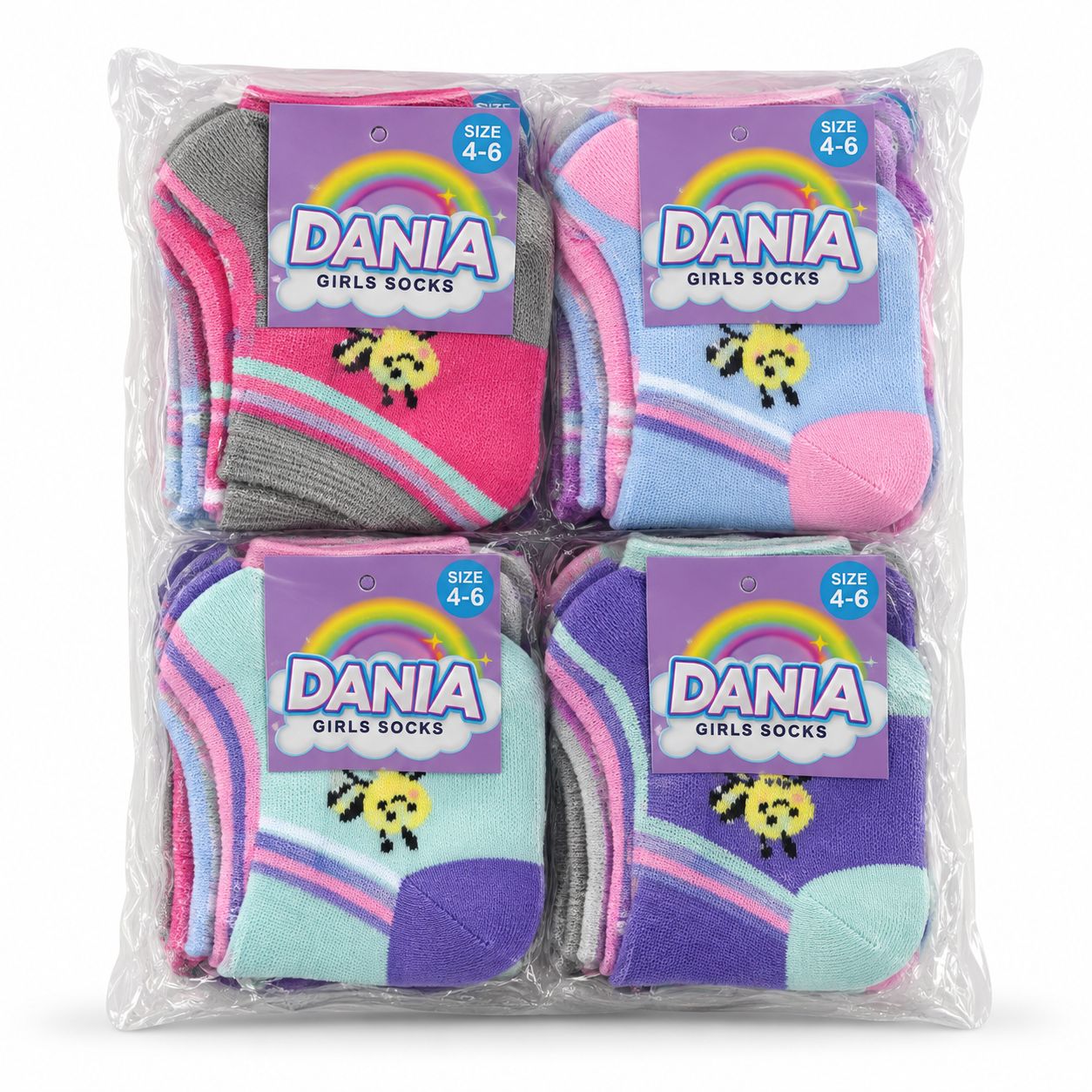 Dozen Girl Socks Size 4-6 {F7MEDSZ301G46}