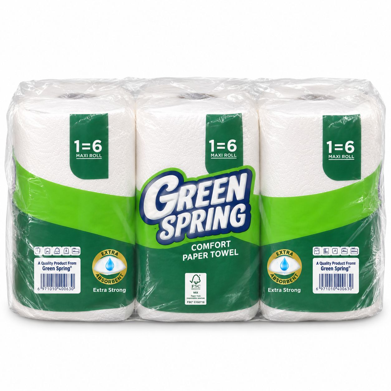 6Pk Green Spring Comfort Paper Towel (1/cs)