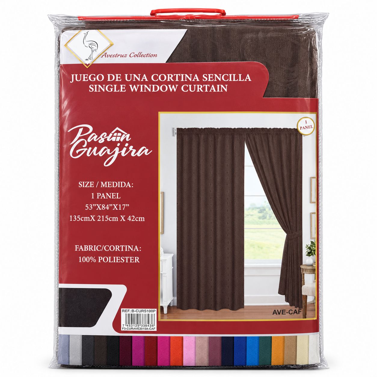 Brown 1-Piece Living Room Curtain {F3CURAVE2015ACAF}