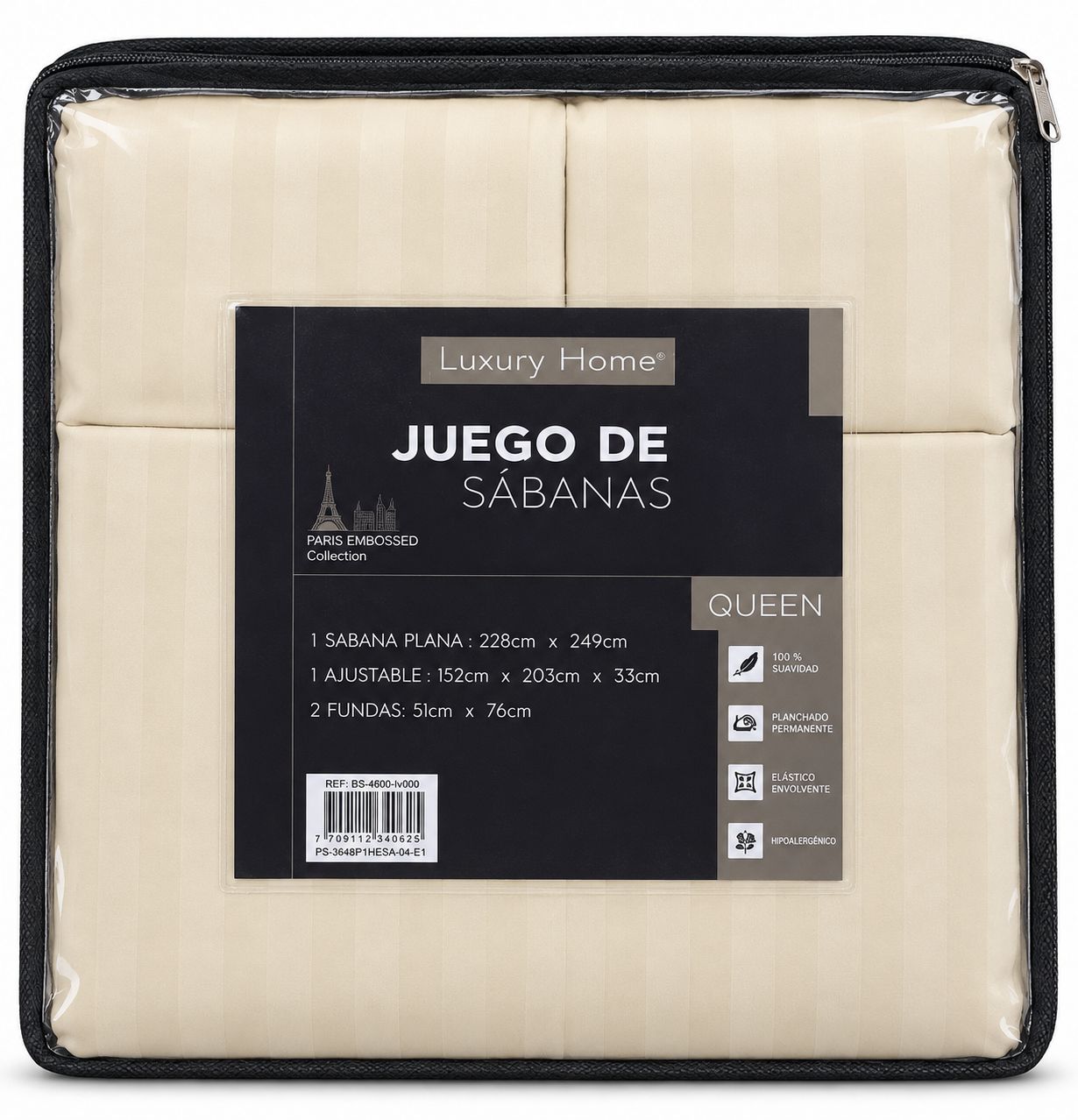Beige Queen-Size Sheet Set – 4 Pieces {F9SABPAREM4QBEI}