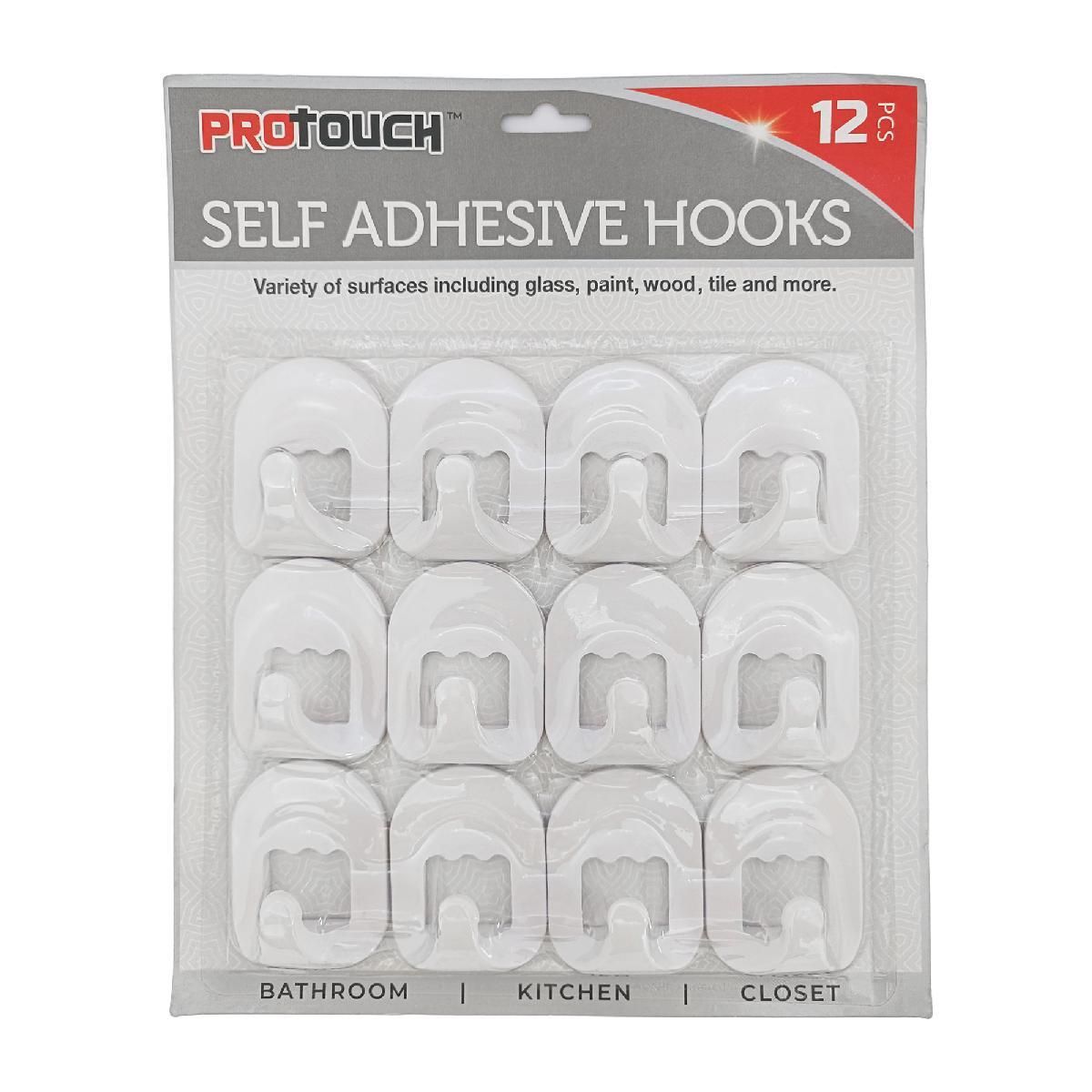 12Pcs Adhesive Hooks (48/cs)