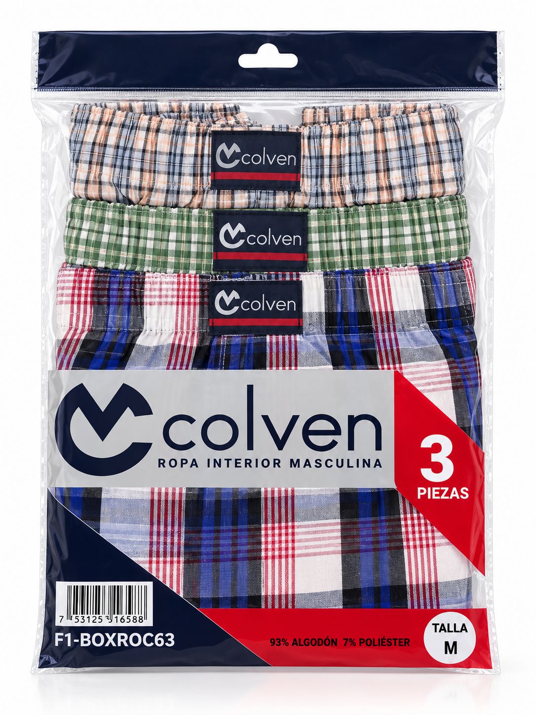 3pcs Men Boxer / Boxer de Hombre 3 Piezas {Sizes S/M/L/XL} (24/cs)