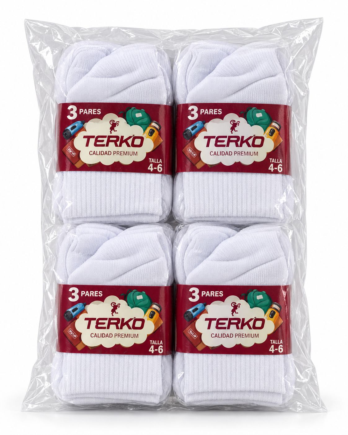 Dozen School White Socks Size 4-6 {F6MEDMAC75B46W}