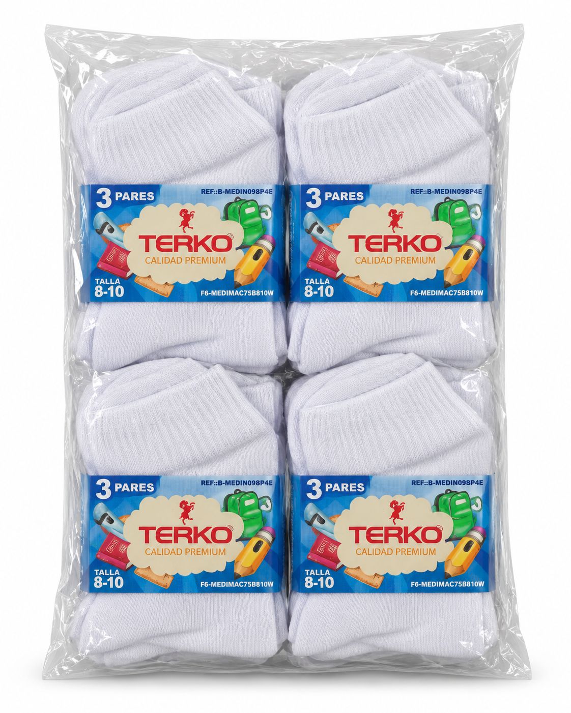 Dozen School Socks Size 8-10 {F6MEDMAC75B810W}