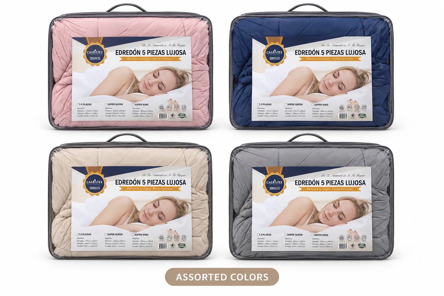 5-Piece Comforter Set Plain Colors {CN31225K}