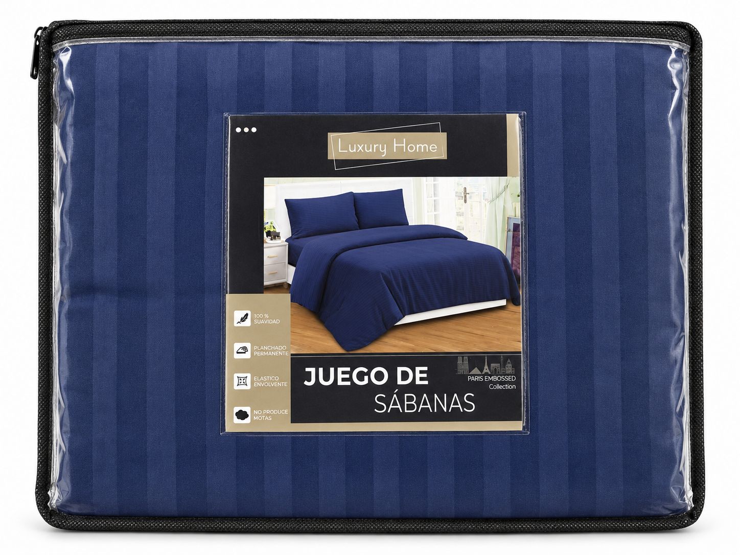 Navy Queen-Size Sheet Set – 4 Pieces {F9SABPAREM4QNAV}