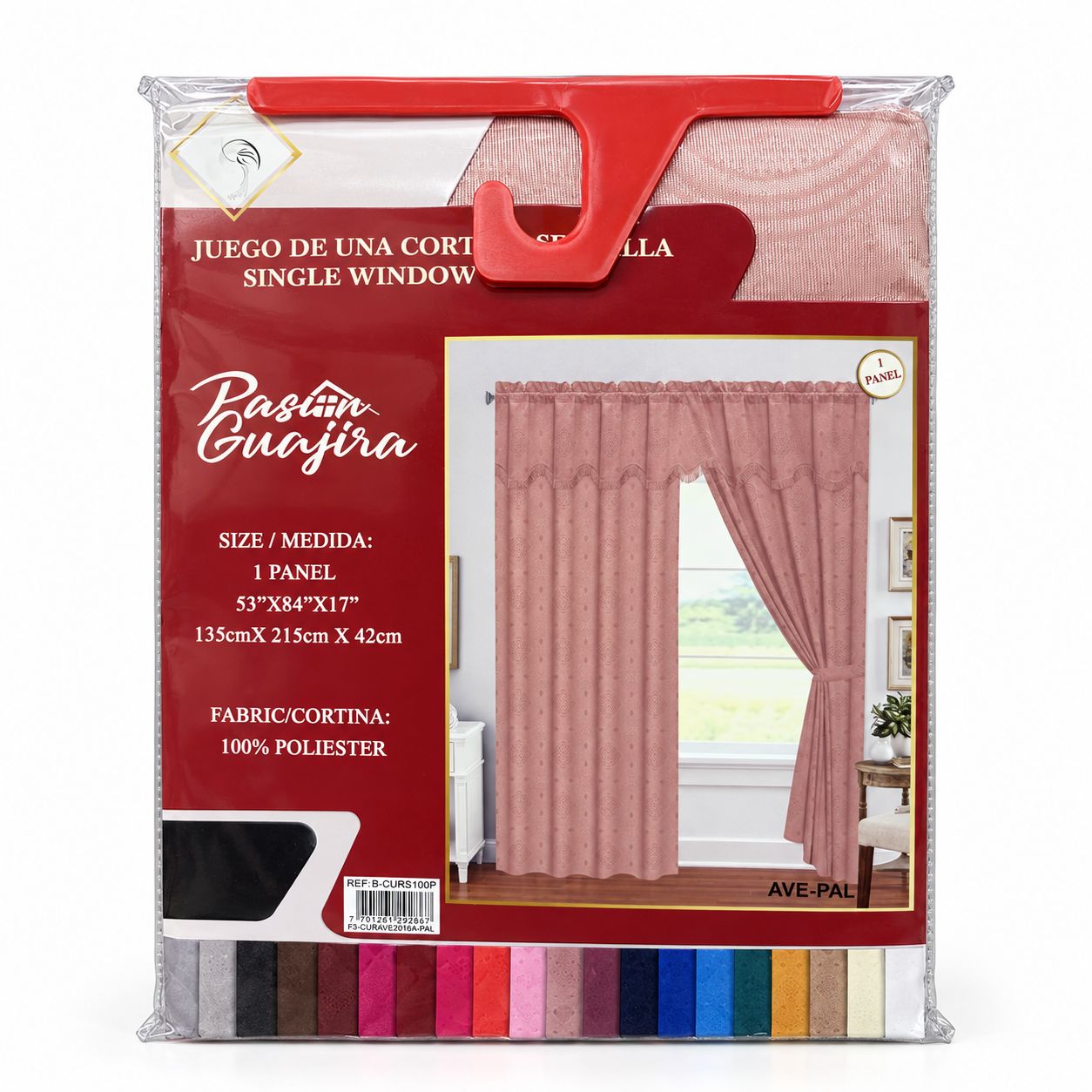 Pink 1-Piece Living Room Curtain {F3CURAVE2015APAL}