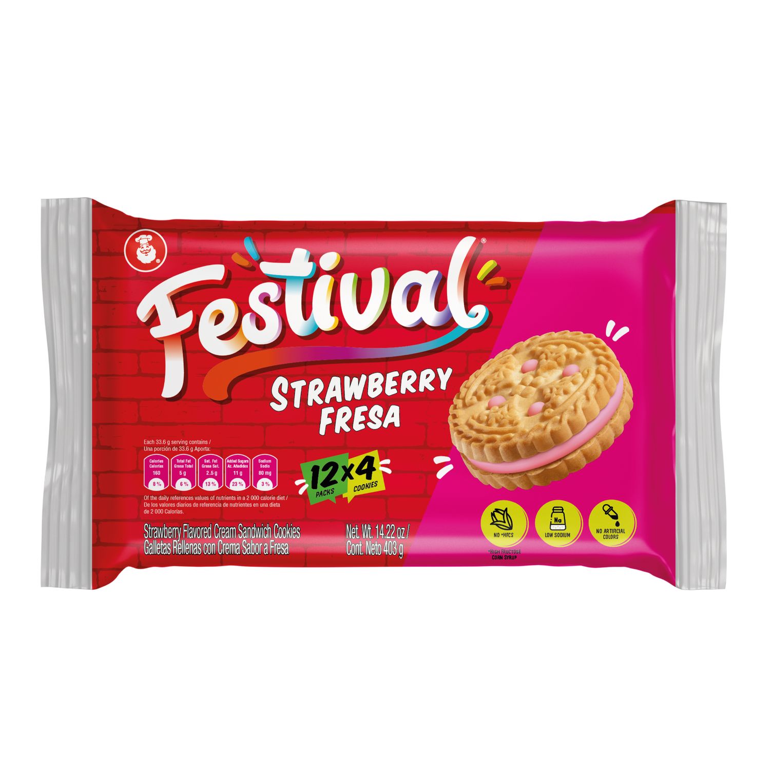 Festival Strawberry Cookie Bag 14.21oz (24/cs)