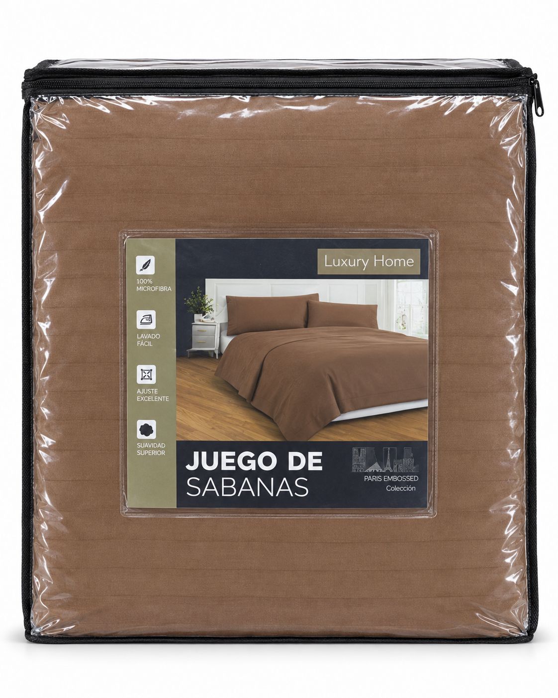 Brown King-Size Sheet Set – 4 Pieces {F9SABPAREM4KCAF}