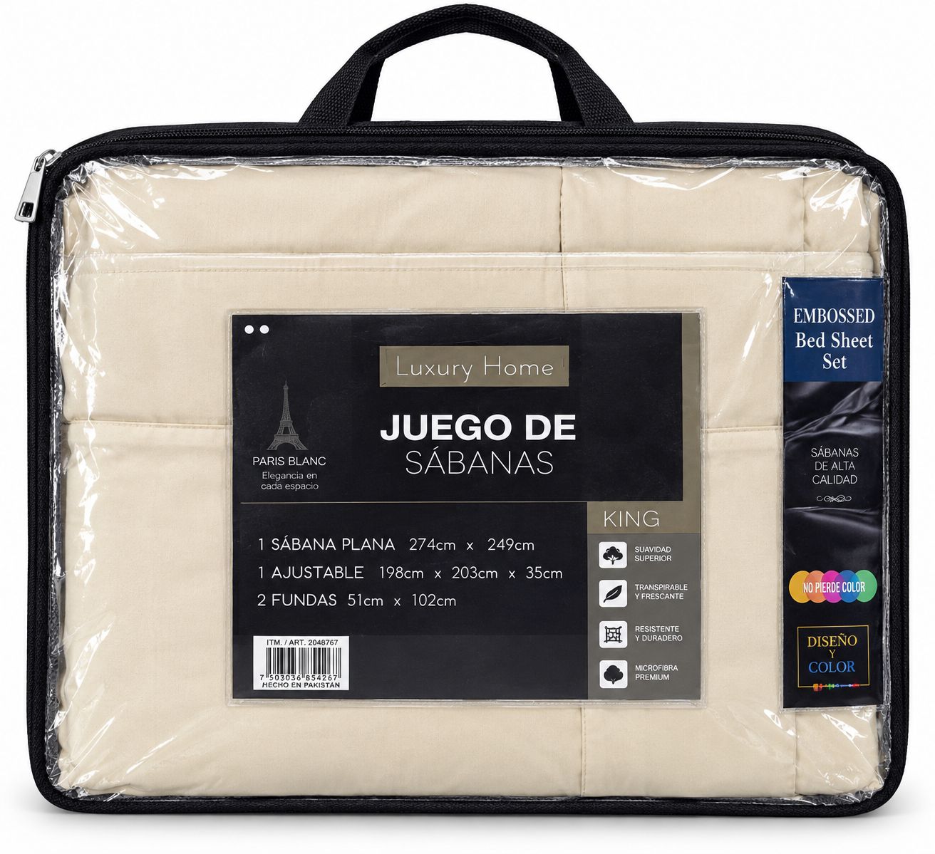 Beige King-Size Sheet Set – 4 Pieces {F9SABPAREM4KBEI}