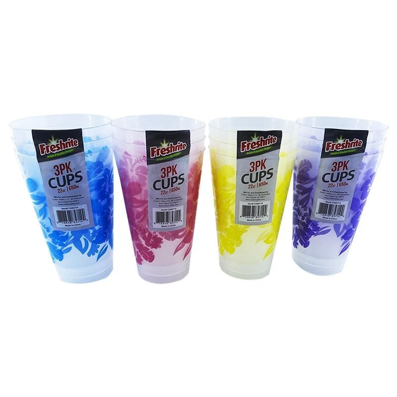 22Oz / 650Ml 3-Piece Decorative Cup Set