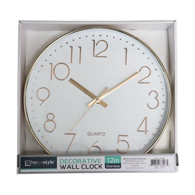 12" Elegancia Wall Clock Asst.