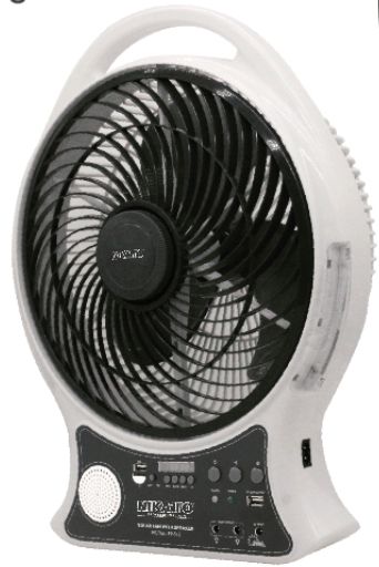 Fan With 9V3W Solar Panel And 2 Bulbs 14"