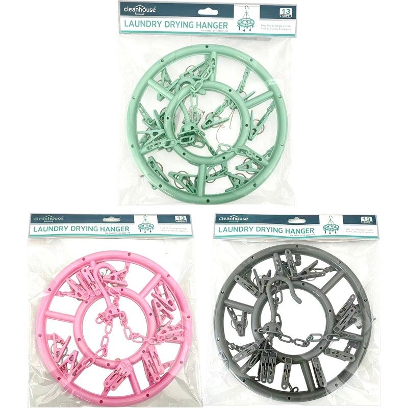 13 Peg Hanging Drying Rack Round {CH85223} (48/cs)