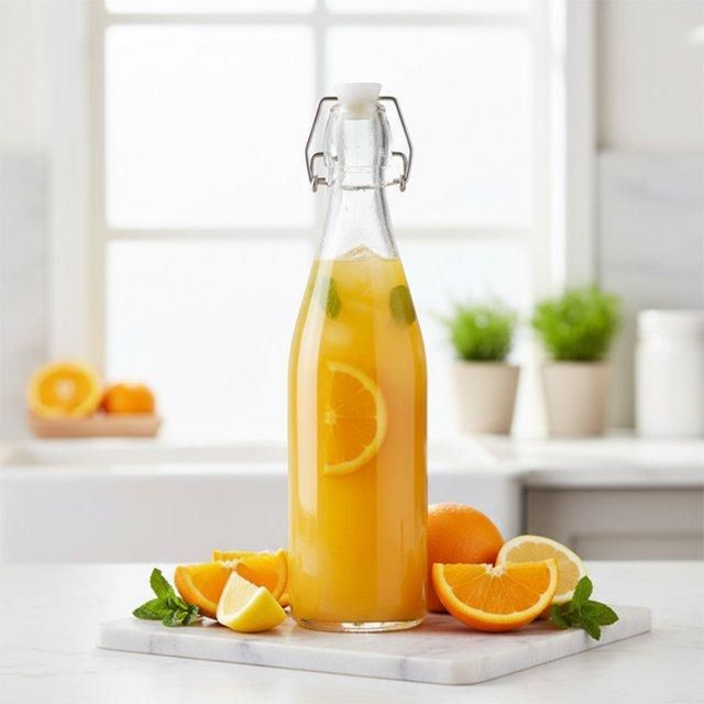 1Pc Clear Glass Bottle,1L {CH99328} (12/cs)