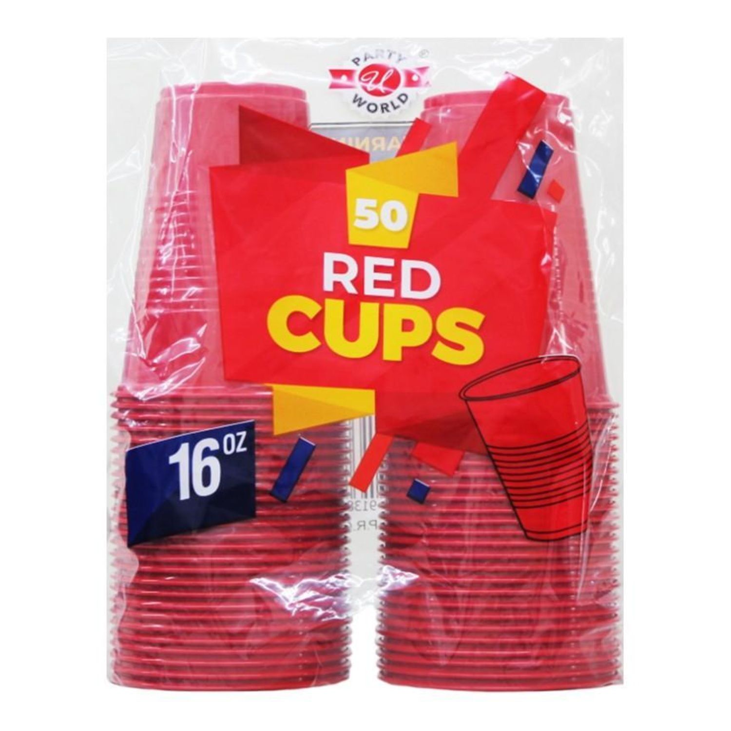 16Oz Red Cups In Bag 50Ct {CN91381} (12/cs)